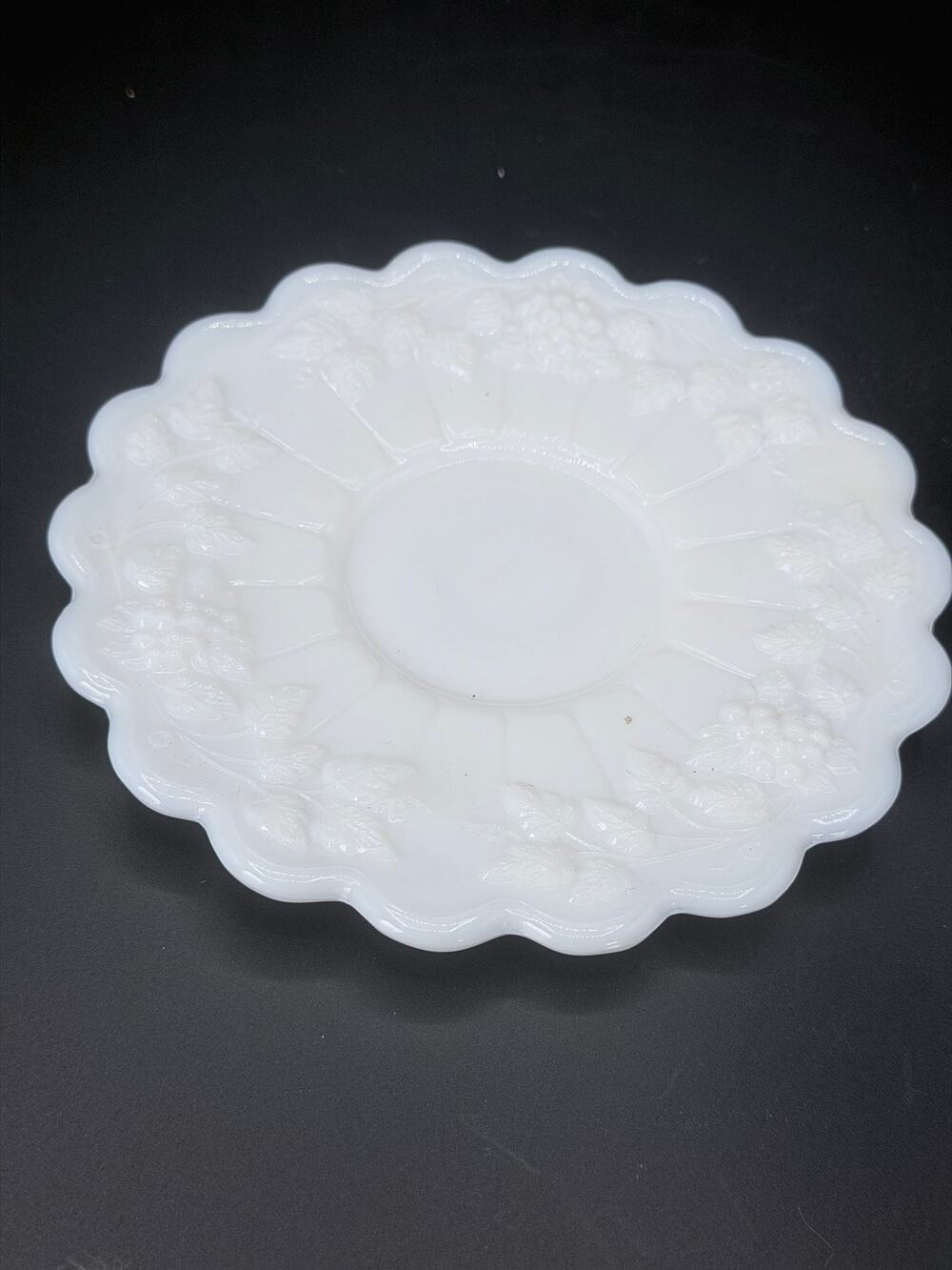Vintage Westmoreland Paneled Grape Milk Glass 5.5" Saucer Small Plate WG